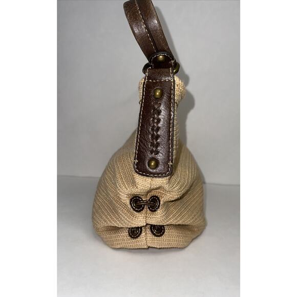 Fossil Genuine Classic 1954 Shoulder Bag Natural & Leather Floral Print Inside - Picture 2 of 10